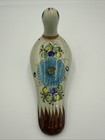 Mexican Folk Art Pottery Tonala Bird Hand Painted Vintage Signed Blue Brown