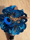 Bottle Stopper Wine Cork Reusable Plug Sealed Cap Wine Beautiful Blue Teal Ribbo