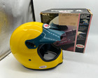 Vtg Bell Moto 3 Motocross Helmet     August 1985     Yellow blue Interior  read 