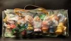 Vintage Walt Disney The Seven Dwarves Rubber Figures With Original Carry Bag