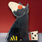 Vintage 1997 Native American Pawnee Austin Real Rider Black Sioux Pony Pottery