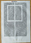 Ecclesias  - Renner Original Incunable Leaf Biblia Latina Venice Folio - 1482