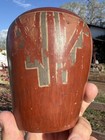       rr        Antique Santa Clara Etched Vase Pottery  Rich Patina color 5   