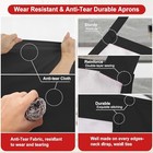 3 Pcs Dual Waterproof Oilproof Kitchen Chef Aprons With 4 Pockets For Men Black