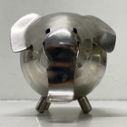 Vintage Raimond Inc Silverplate Elephant Coin Bank 1959 Metal Animal Figurine
