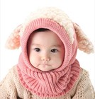 Toddler Girls Warm Knit Winter Hat Scarf Earflap Beanie Skull Cap