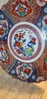 Vtg Gold Imari Hand-painted Japanese Porcelain 14  Plate In Red   Navy--marked 