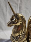 Vintage Brass Unicorn Bookends Set - Mythical Fantasy 