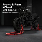 Front   Rear Motorcycle Bike Stand Forklift Paddock Swing Arm Spool Wheel Lift
