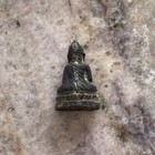 Vintage Miniature Seated Buddha Statue Thai Style Metal Figurine Amulet 1 5   