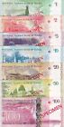 Tonga Set 7 Unc 1 2 5 10 20 50 100 Pa anga Nd 2009 P 37 38 39 40 - 43 Specimen