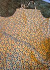 Vintage Older Handmade Homemade Yellow Flower Woman Farm Full Bib Apron    