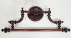 Large Antique American   French 19th C Victorian Carved Mahogany Wall Towel Rack