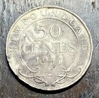 1911 Newfoundland Canada 50 Cents 925 Sterling Silver Coin 1st Year George V
