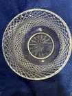 Vintage Cut Glass Crystal Bowl Vase     8    Wide Diamond   Starburst Pattern