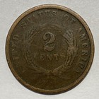 1864 Two Cent Piece Rotated Almost 180 Degrees