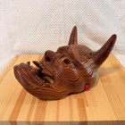 Noh Mask Senju Yakusugi Oni Hannya Japanese Vintage Antique By Tani Joun  001
