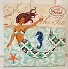 Mermaids Canvas Wrapped Wall Art Beach Nautical Decor  12  X 12  Set Of 2