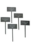 Set Of 5 Large Metal Herb Markers  Rosemary  Thyme  Sage  Mint  Parsley  New