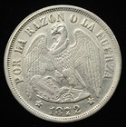 1872 Chile 1 Peso Silver Coin -   900 Silver  p0195 