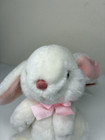 Vintage 1986 Dakin Bunny Rabbit White Plush Stuffed Animal Pink Bow 9  New