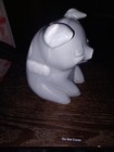 Vtg Hull Pottery Gray   White Drip Glaze Seated Pig Piggy Bank  196 Rare Color