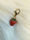 Strawberry Bag Charm Keychain Fob Red Zipper Pull Mini 3d New Handmade Gift
