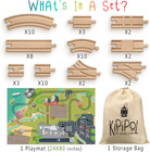 Wooden Train Tracks Set - 52 Pcs bonus Railroad Map    compatible W All Major Wood