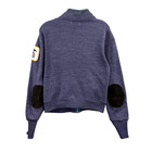 Vtg Kingsknit Cardigan Sweater Mens Small Knit Elbow Patches Usps Mail Workwear