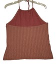 Vintage Y2k Gap Halter Tank Top Medium Red Geo Print Cotton Spandex