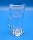 Vtg O maras Irish Country Cream Coffee  Shamrock Clover Footed Glass Set Of 4