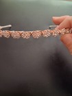 Rose Gold Tone Rhinestone Crystal Bridal Headband Tiara  Metal Hair Accessory