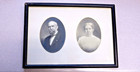 Antique Old Vintage Framed Wall Photograph Of An Older Couple Portrait 12  X 8 