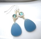 New Abalone Shell Sea Glass Earrings Women Dangle Light Weight Pierced Sea Life