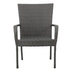 Stacking Chairs W  Pe Rattan  Grey Set Of 2 For Outdoor Dining  Free Shipping