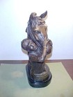 Vintage Bronze Delaware Race Park Horse With Jockey Bust
