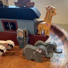 Handcrafted Wood Noah s Ark Play Set With Animals   Figure vintage 