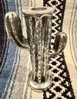 Vintage Mexican Pewter Cactus Candlestick Betty Barrena Signed Southwest Decor