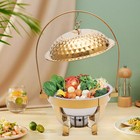 4 5l Round Stainless Steel Chafing Dish Sets Gold Accent Buffet Set warming Tray