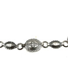 Vintage Western Style Metal Belt Oval Medallion Concho Chain Silver Tone 34   
