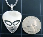 Alien Grey Pendant Stainless Steel Chain New Area 51 Roswell Ufo Necklace
