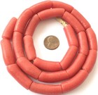 Ghana African Matched Blood Red Elbow Recycled Glass Trade Beads-ghana