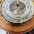 Atco Vintage Nautical Wood Brass Glass Face Barometer Weather Gauge Germany