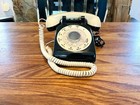 Mid-century Modern Western Electric Rotary Dial Phone  Vintage Black Ivory Phone