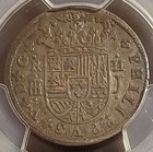 1718 J Spain 2 Reales Silver Pirate Spanish Colonial 2 Bits Coin Pcgs Xf40 Nice 