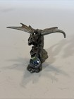 Vtg Spoontiques Pewter Miniature Winged Dragon With Swarovski Crystal 1987