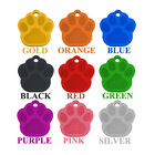 Laser Etched Aluminum Paw Print Pet Id Tag Custom Engraved Dog Cat 