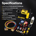 Air Vacuum Pump 1 3 Hp 5 Cfm   4 Way Manifold Gauge Set Hvac Ac Refrigerant Kit