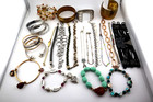 Vintage Lot -27 Yellow   Silver Plated Bangles  Beads  Chain  Anklets Bracelets