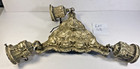 Antique Ornate 1920 s Art Deco 3 Bulb Cast Iron Ceiling Light Fixture Lot  58